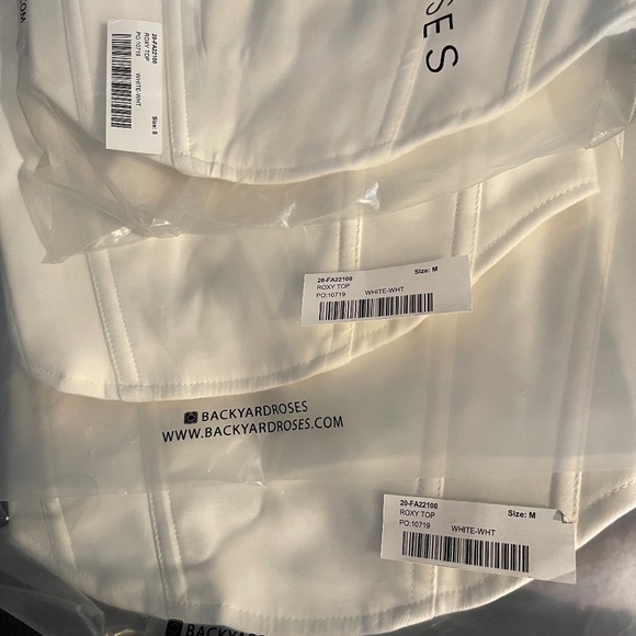 Backyard Roses Roxy Corset Top, White - Small or Medium - NWT - Picture 3 of 3